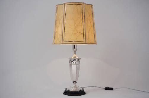 Art Deco lamp Roberts & Belk, silver plated, 1920`s ca, English